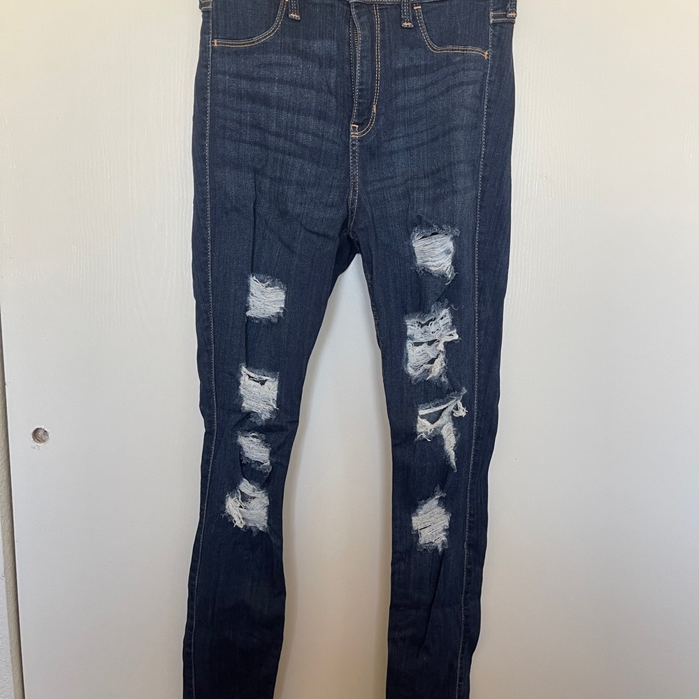 Dark wash ripped jeans